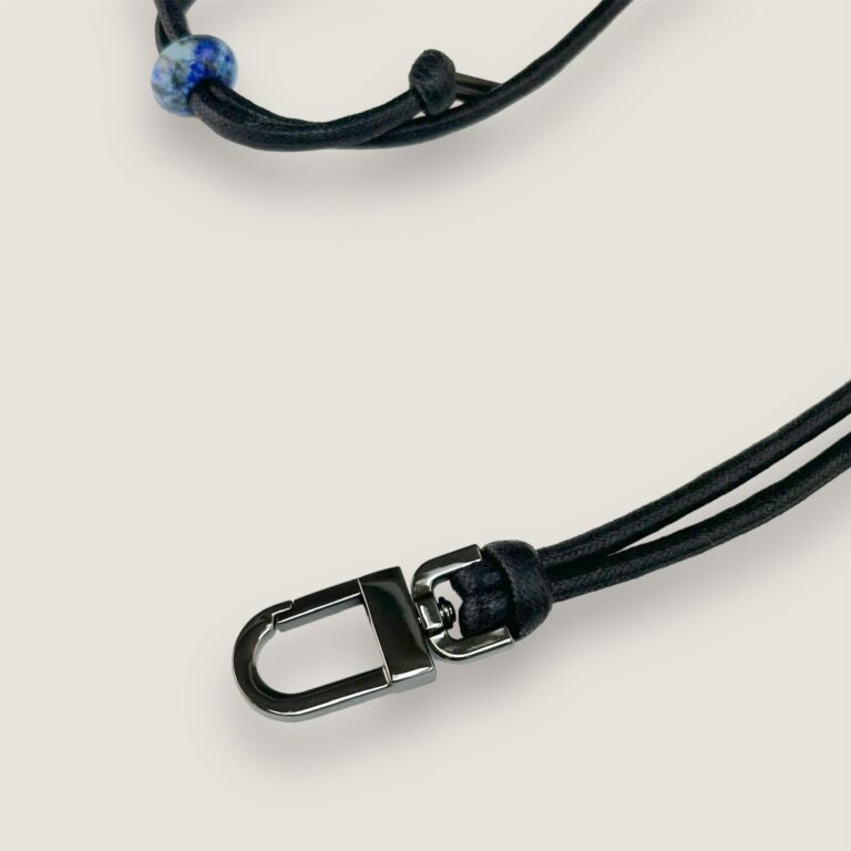 Atelier BALTUS - Eve - Collier porte-lunettes en coton ciré – Rose / Gun