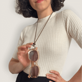 Eve – Collier porte-lunettes en coton ciré par la marque Atelier BALTUS Atelier BALTUS - Eve – Collier porte-lunettes en coton ciré
