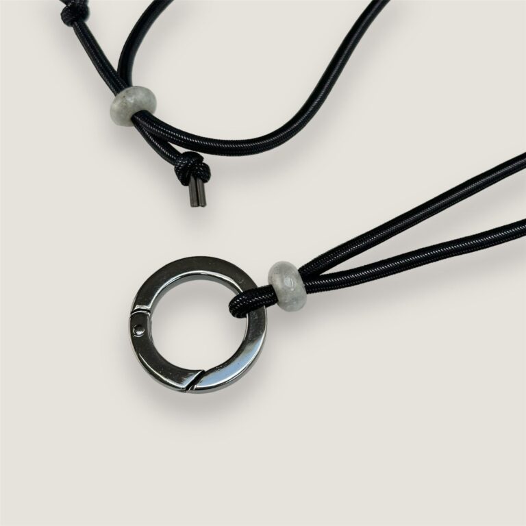 Atelier BALTUS - Collier Eve Porte-lunettes en coton métallisé – Doré / Doré / Petit mousqueton
