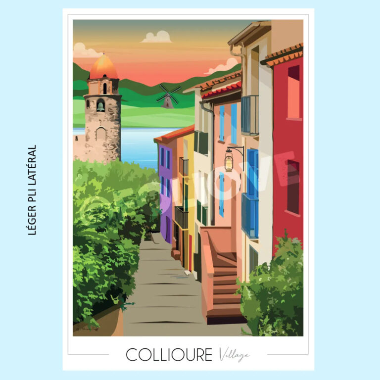 Foliove - Affiche Collioure Village | Imparfaite 50x70 cm – 50x70 cm (B2)