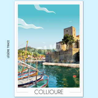 Affiche Collioure Château Royal | Imparfaite 50×70 cm par la marque Foliove Foliove - Affiche Collioure Château Royal | Imparfaite 50×70 cm