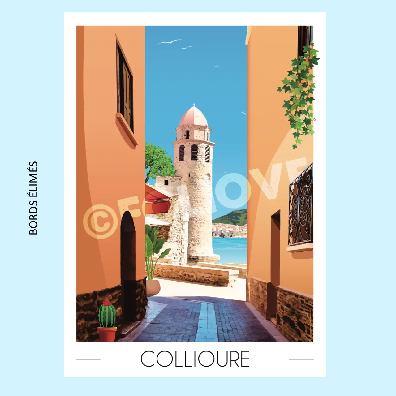 Collioureclocherelimeimparfaite 1 Foliove - Affiche Clocher de Collioure | Imparfaite 30x42 cm – 30x42 cm (A3)