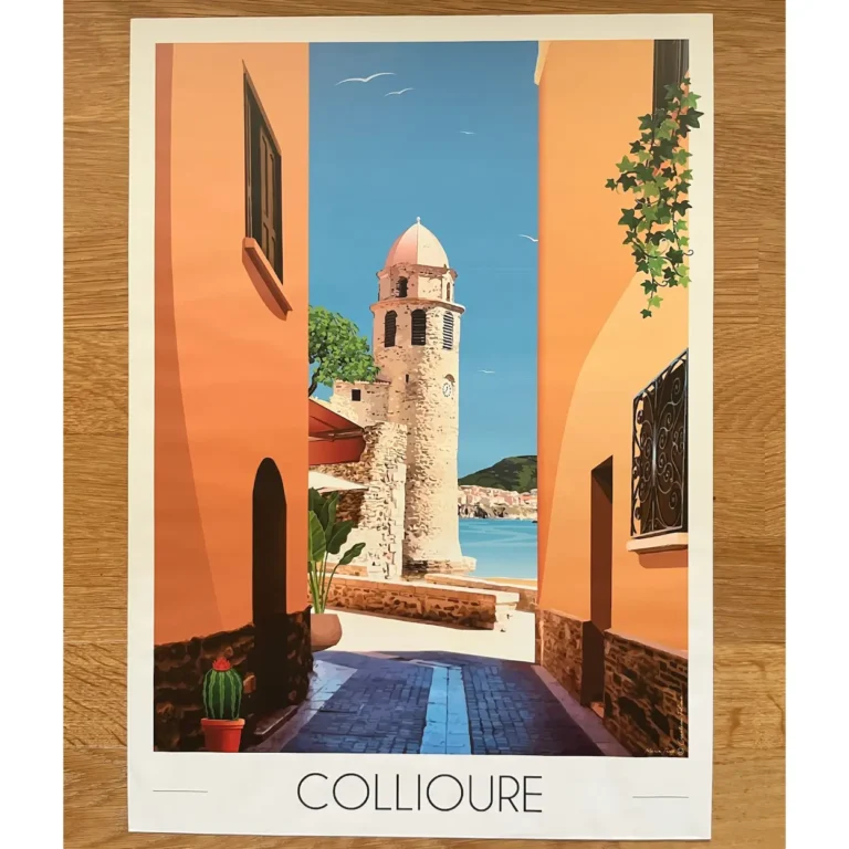 Foliove - Affiche Clocher de Collioure | Imparfaite 30x42 cm – 30x42 cm (A3)