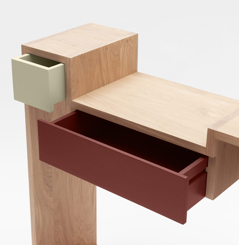 Drugeot.com - Console GLYCINE avec rangements – vernis-mat-finition-standard
