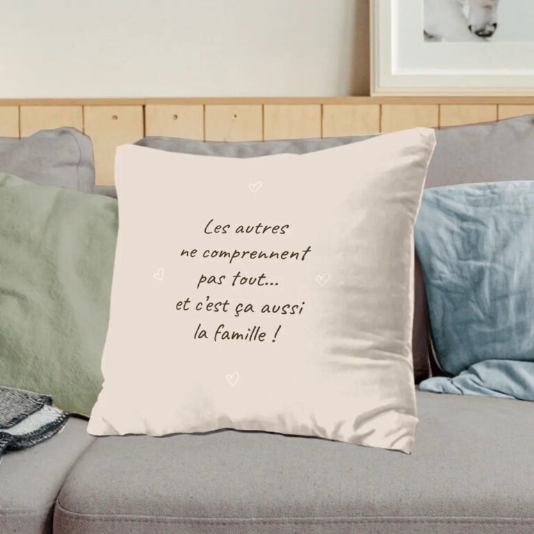 L'Atelier BABY'SPHERE - Coussin personnalisé avec les expressions cultes de votre famille – 40x40cm / Avec / Avec