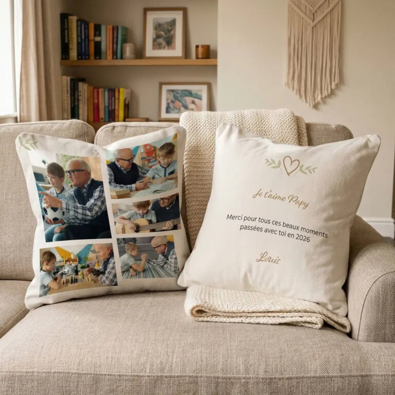 L'Atelier BABY'SPHERE - Coussin message d’amour personnalisé : un cadeau rempli d’affection – 40x40cm / Avec / Avec