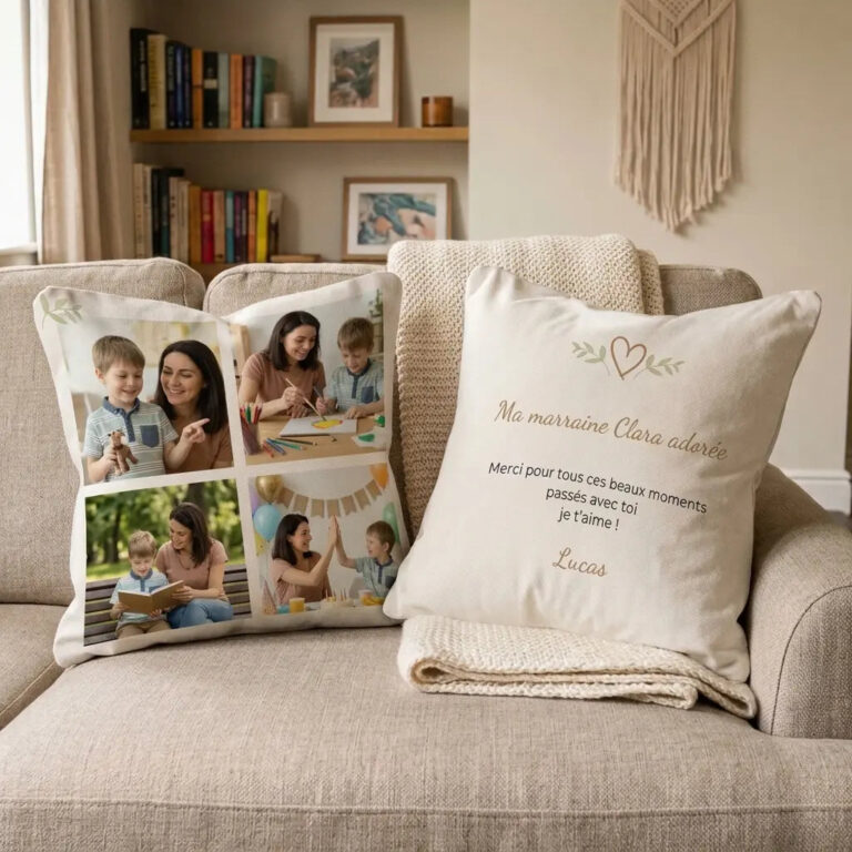 L'Atelier BABY'SPHERE - Coussin message d’amour personnalisé : un cadeau rempli d’affection – 40x40cm / Avec / Avec