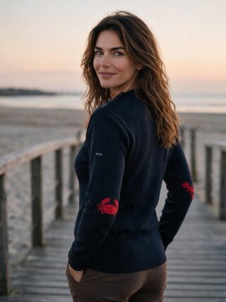 Baie des Caps - Pull marin femme laine coudières Homard & Crabe — Baie des Caps