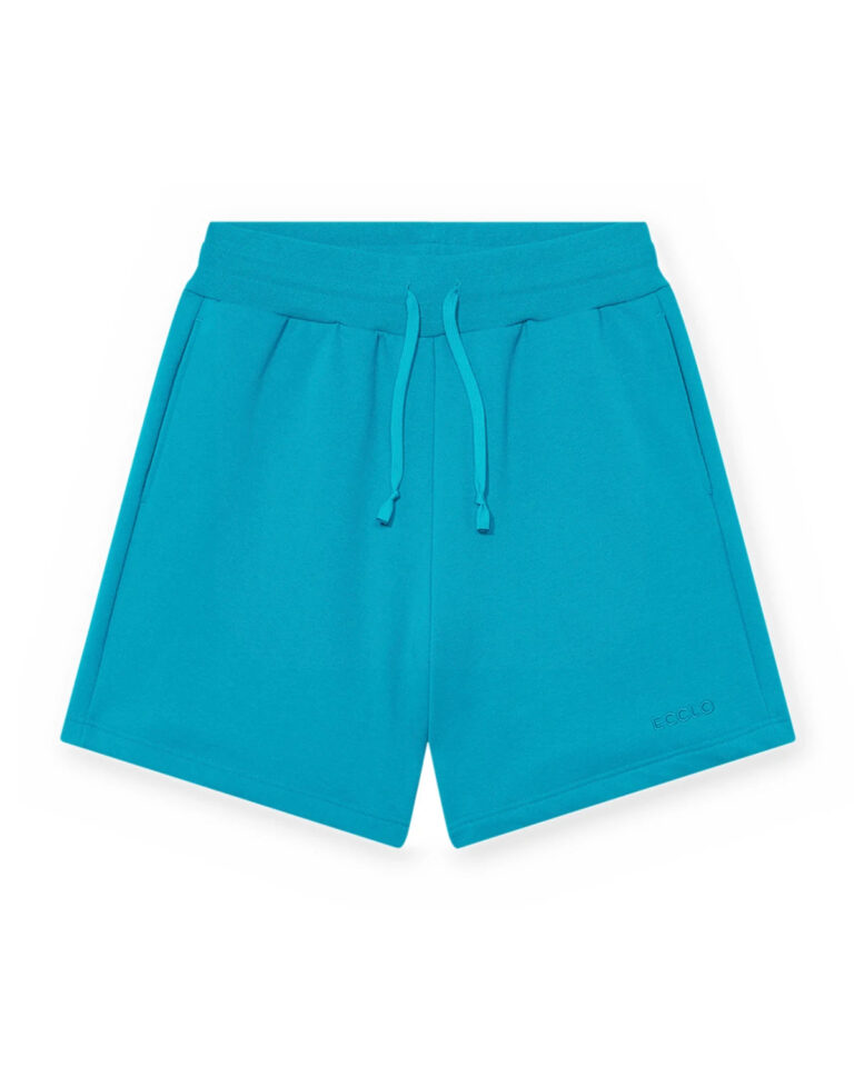 Ecclo short homme bleu turquoise Made In France et coton bio recycle upcycle 04 applat face 1080x1350 0fd9ebde 5235 4f90 8f92 c2d59f5442c1 ECCLO - Short turquoise femme en molleton recyclé – Made in France – XL