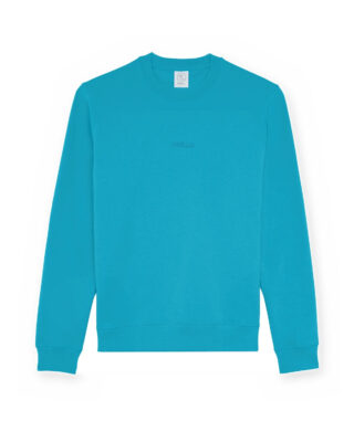 Sweat col rond turquoise homme en molleton recyclé – Made in France par la marque Ecclo Ecclo - Sweat col rond turquoise homme en molleton recyclé – Made in France