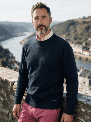 Baie des Caps - Pull col rond « Faouet » 100% laine vierge