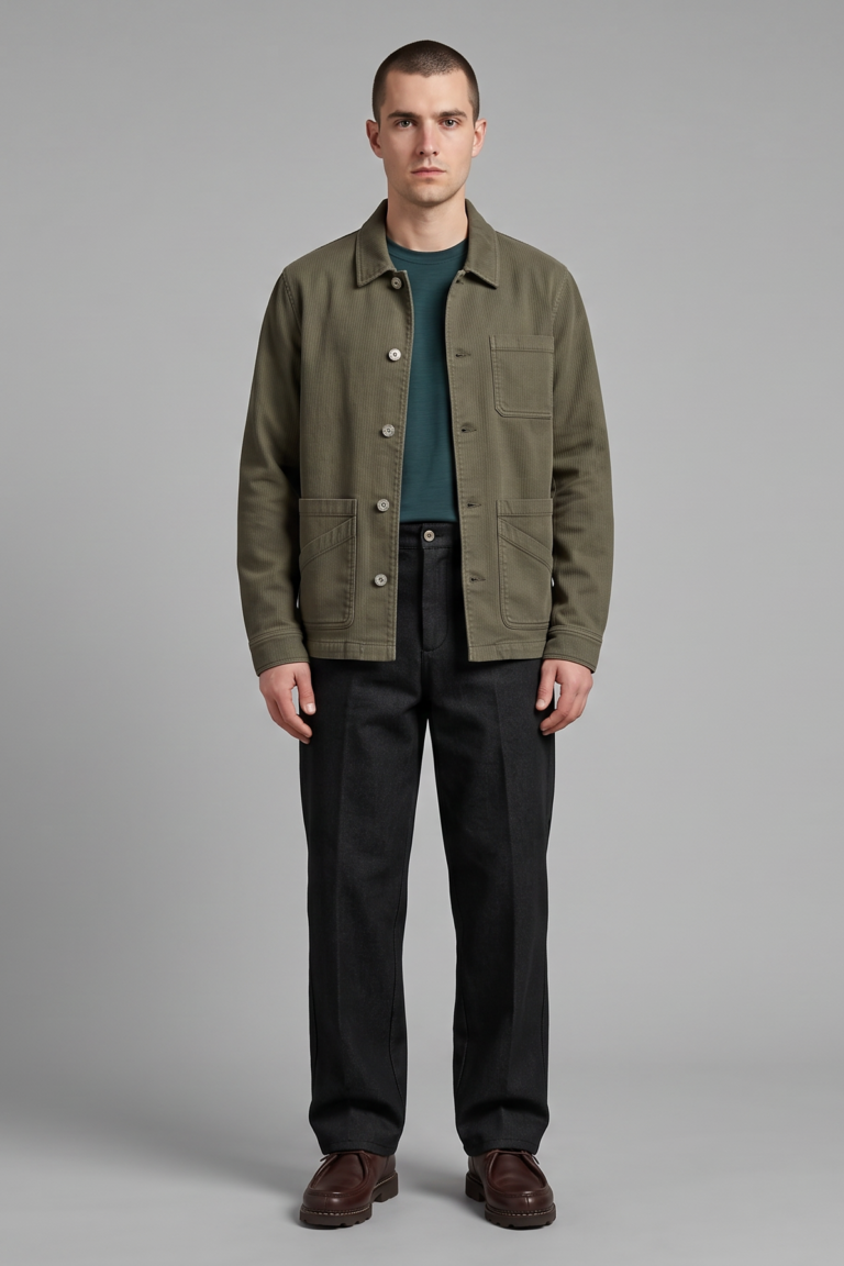JAGVI. Rive Gauche - Veste Workwear velours kaki – kaki / XXL