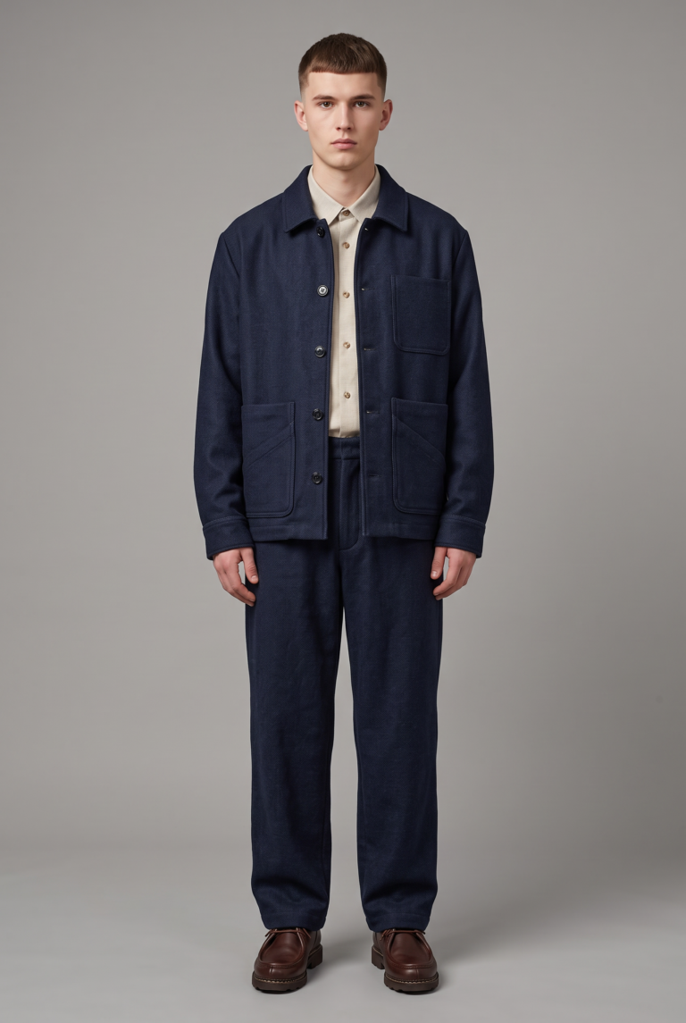 JAGVI. Rive Gauche - Veste Workwear velours bleu – bleu chiné / XXL