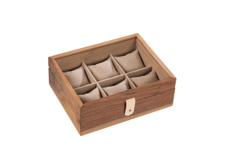 Manufacture Jacquemin - Coffret à montres en noyer avec couvercle vitré - Grand modèle