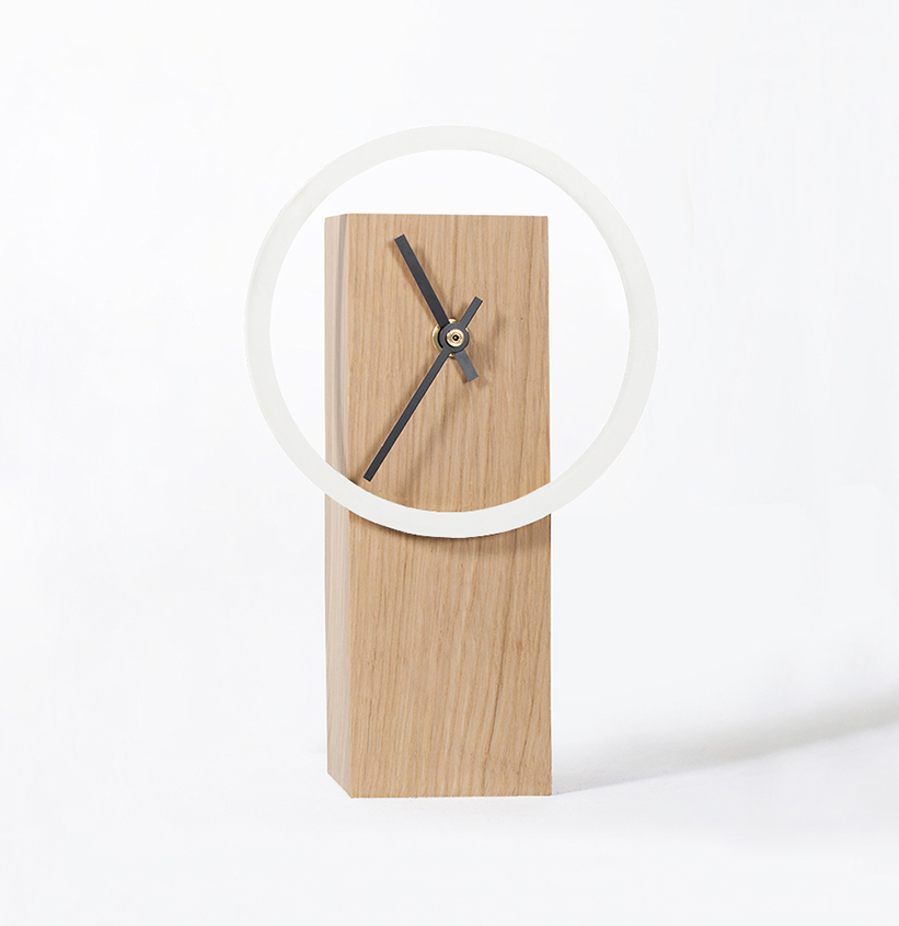 Horloge Cyclock blanc nacre Drugeot.com - Horloge CYCLOCK – gris-lin
