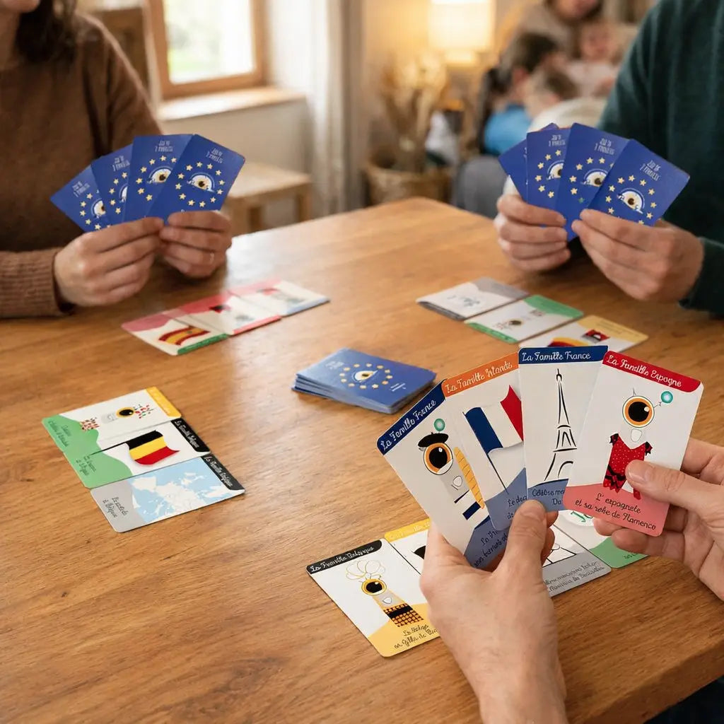 Jeu7familleFROPSEurope1surtable Atelier Baby'Sphère - Jeu des 7 Familles FROPS : Découvrir l’Europe en s’amusant