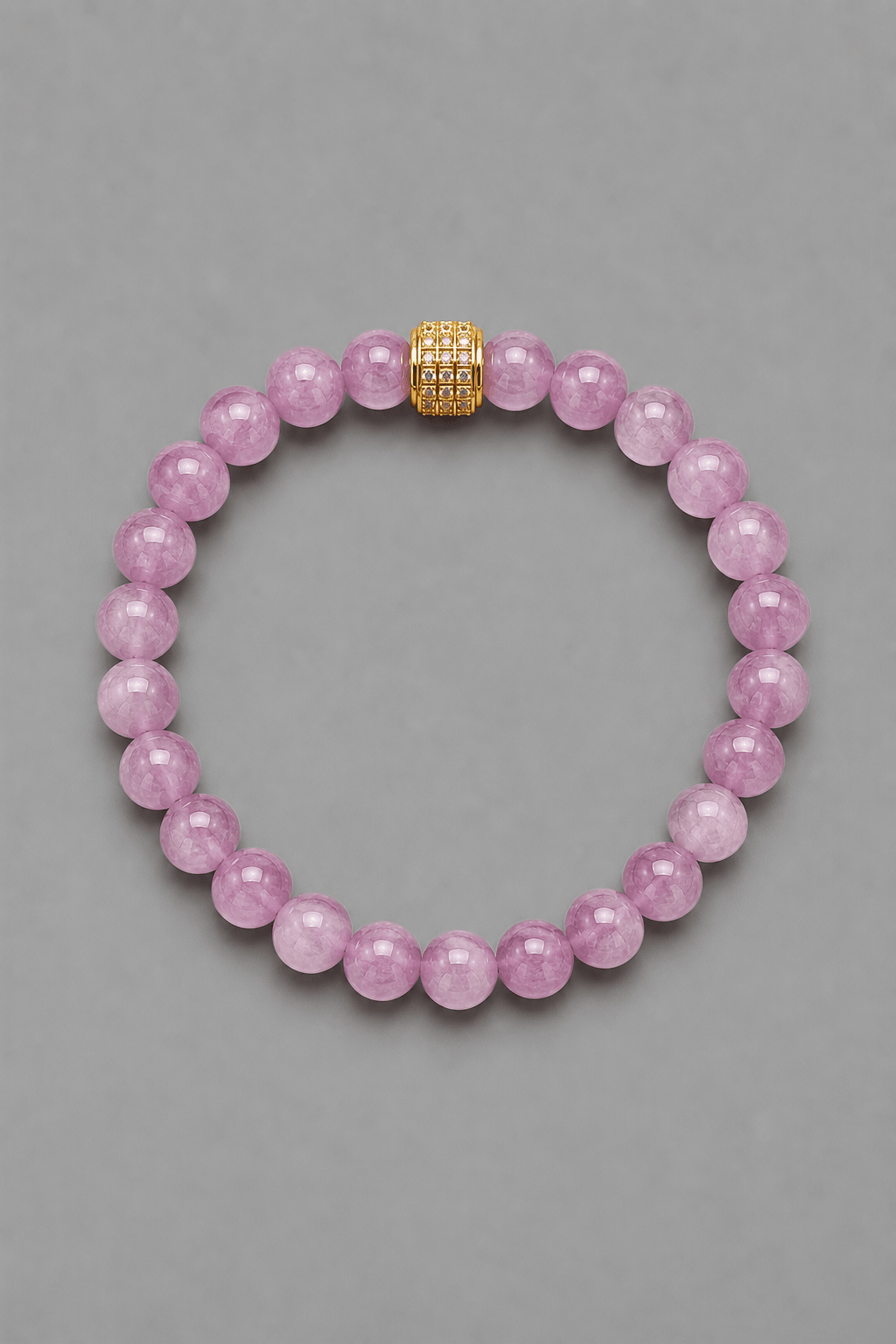 Kunzite Bracelet NEIJE - Bracelet Candy Kunzite Or Jaune pour Homme – 21 cm