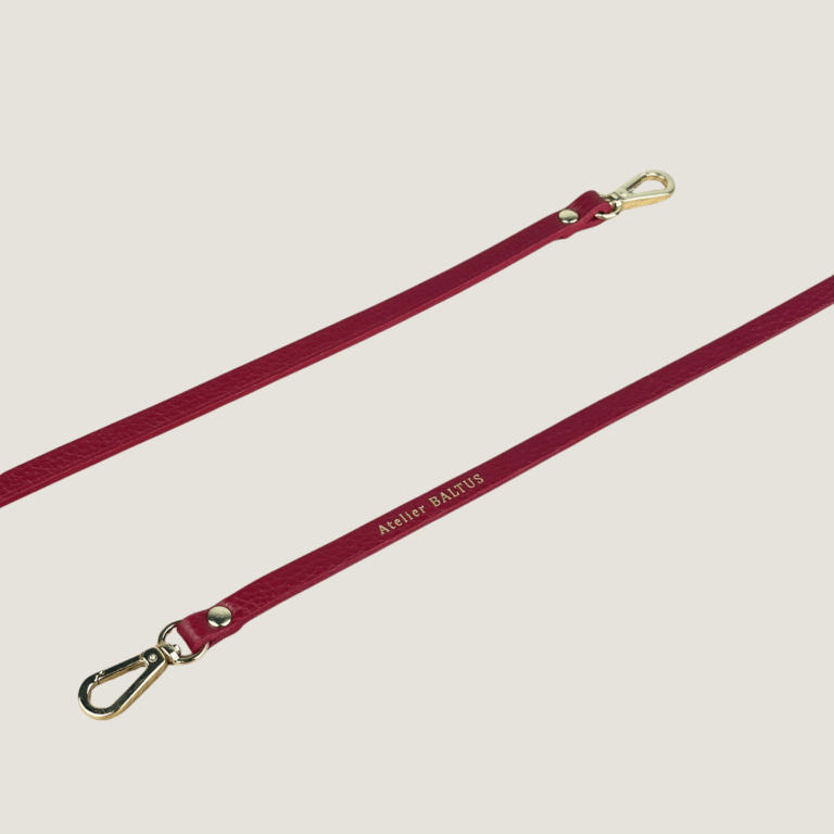 Atelier BALTUS - Porte-clé lien double mousqueton en cuir – Noir lisse (court)