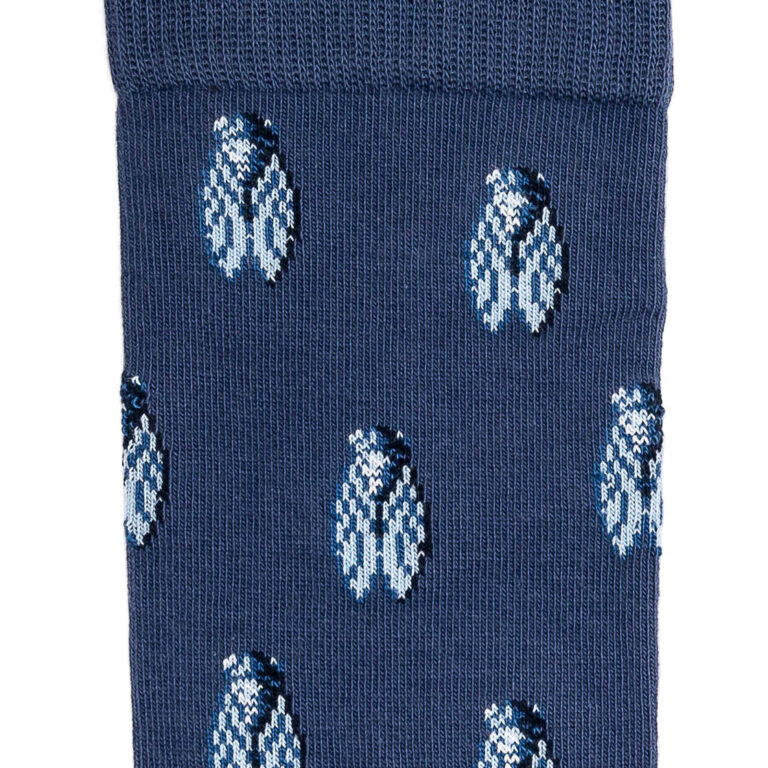 Maison Broussaud - Les cigales - chaussettes homme - coton bleu – 43/46 / BLEU