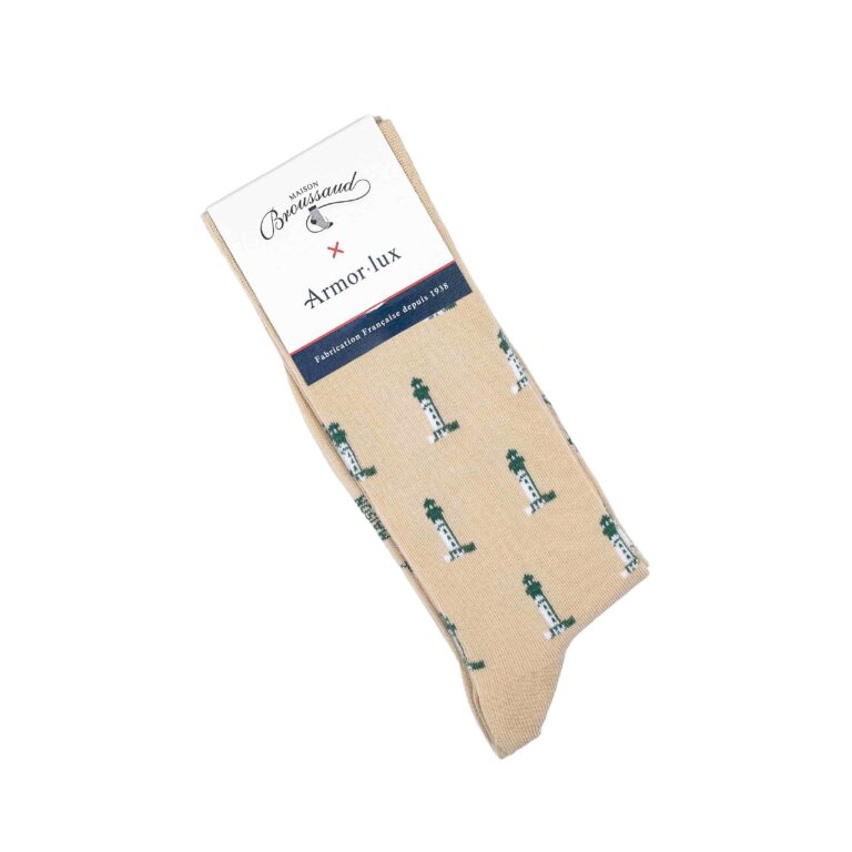 Maison Broussaud - Les phares Armor-lux x Maison Broussaud - chaussettes homme - coton beige – 43/46 / BEIGE