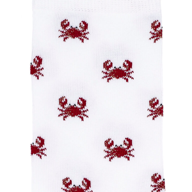 Maison Broussaud - Les crabes Armor-lux x Maison Broussaud - chaussettes femme - coton blanc rouge – 39/41 / BLANC/ROUGE