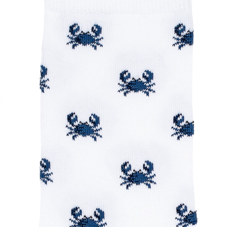 Maison Broussaud - Les crabes Armor-lux x Maison Broussaud - chaussettes femme - coton blanc bleu – 39/41 / BLANC/BLEU
