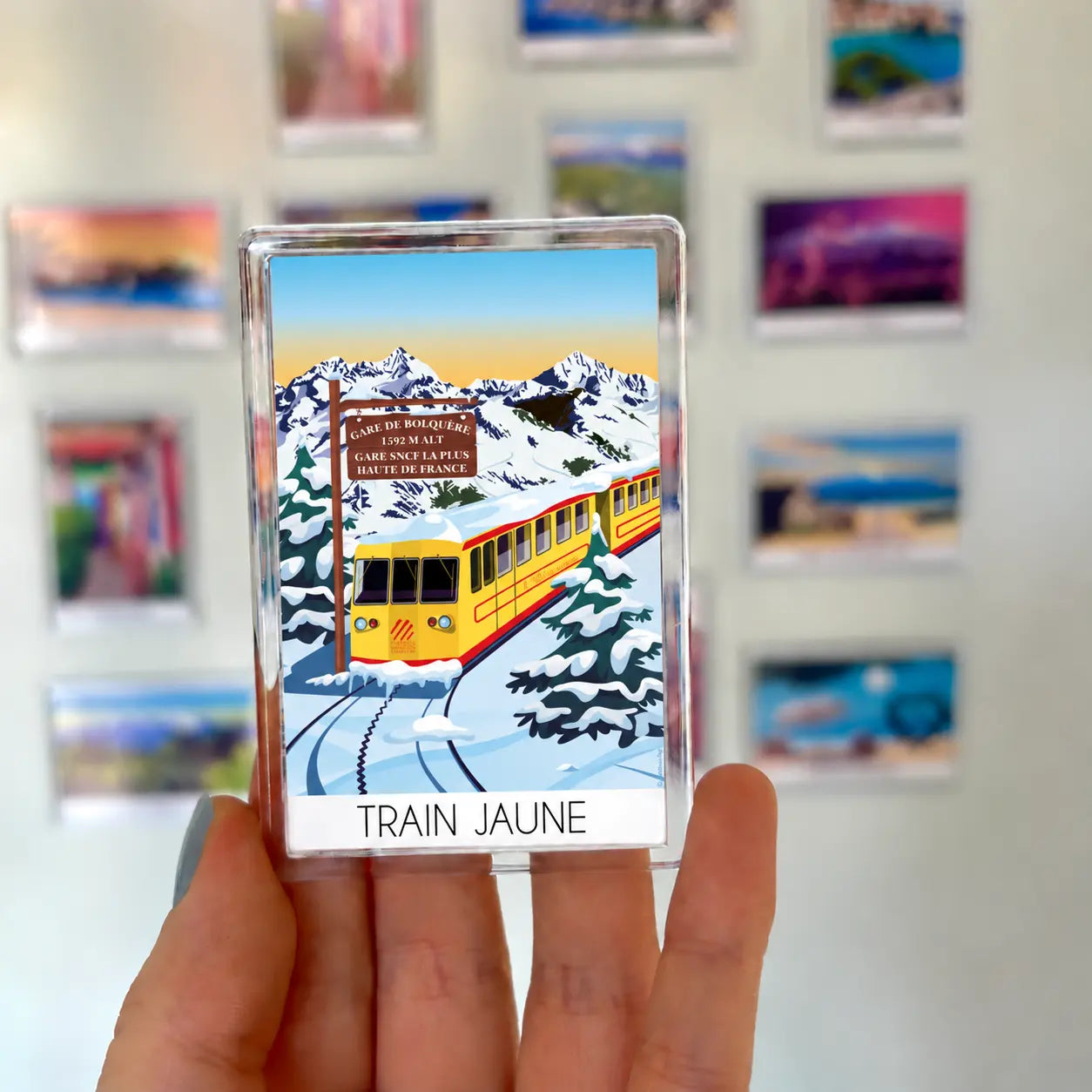 Magnet train jaune bolquere 1 Foliove - Magnet Train Jaune Bolquère