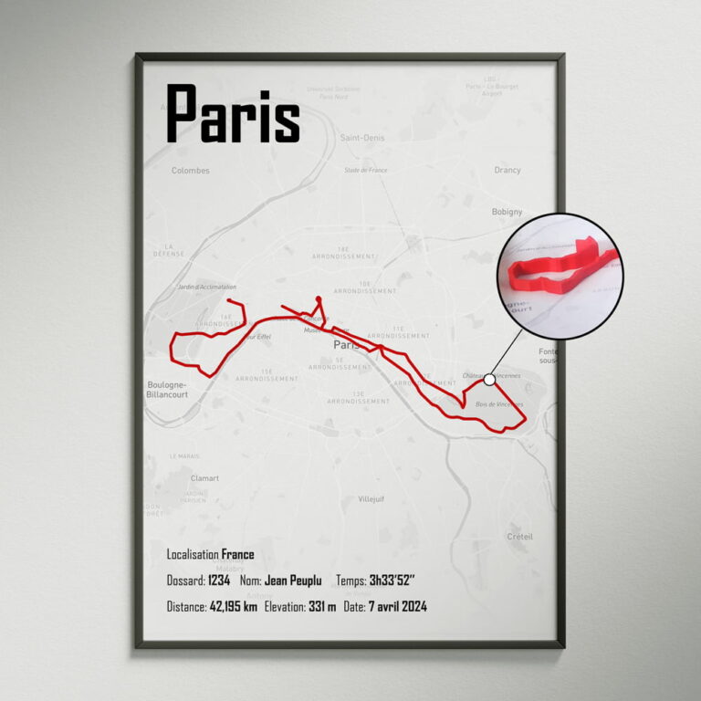 The Post Trace - Affiche 3D du circuit du Marathon de Paris