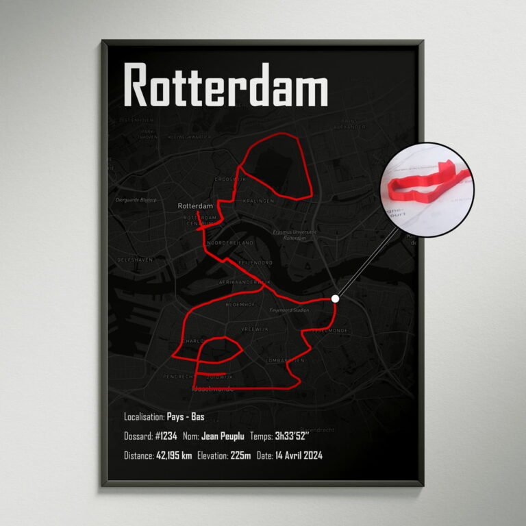 The Post Trace - Affiche 3D du circuit du Marathon de Rotterdam