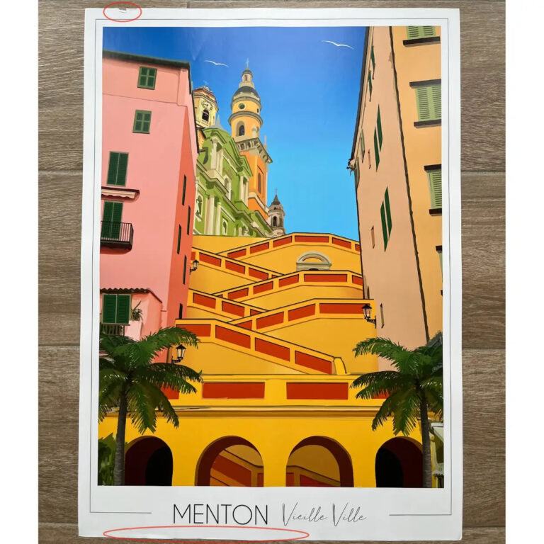 Foliove - Affiche Menton Vieille ville | Imparfaite 50x70 cm – 50x70 cm (B2)