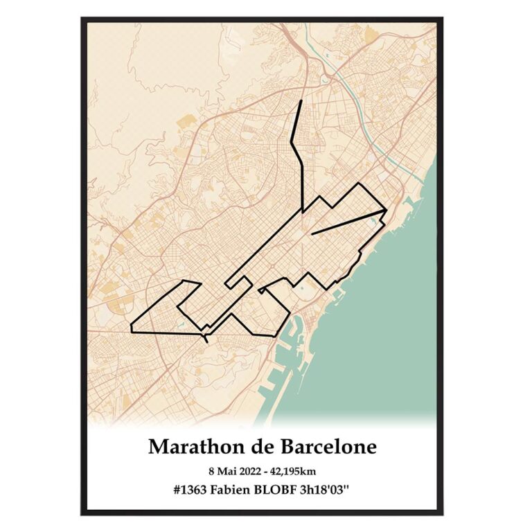 The Post Trace - Affiche Marathon de Barcelone