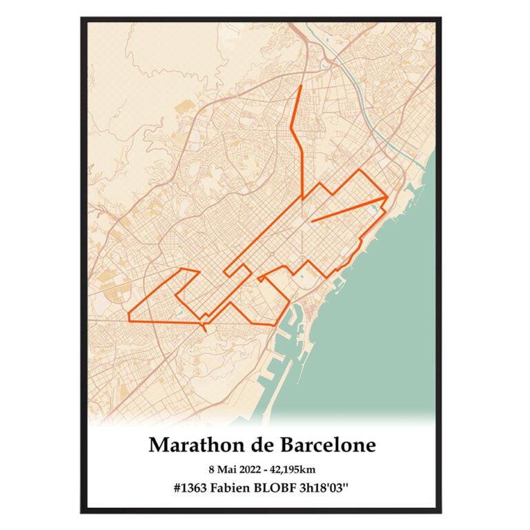 The Post Trace - Affiche Marathon de Barcelone