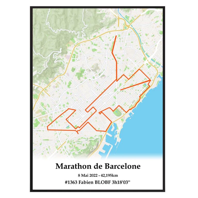 The Post Trace - Affiche Marathon de Barcelone