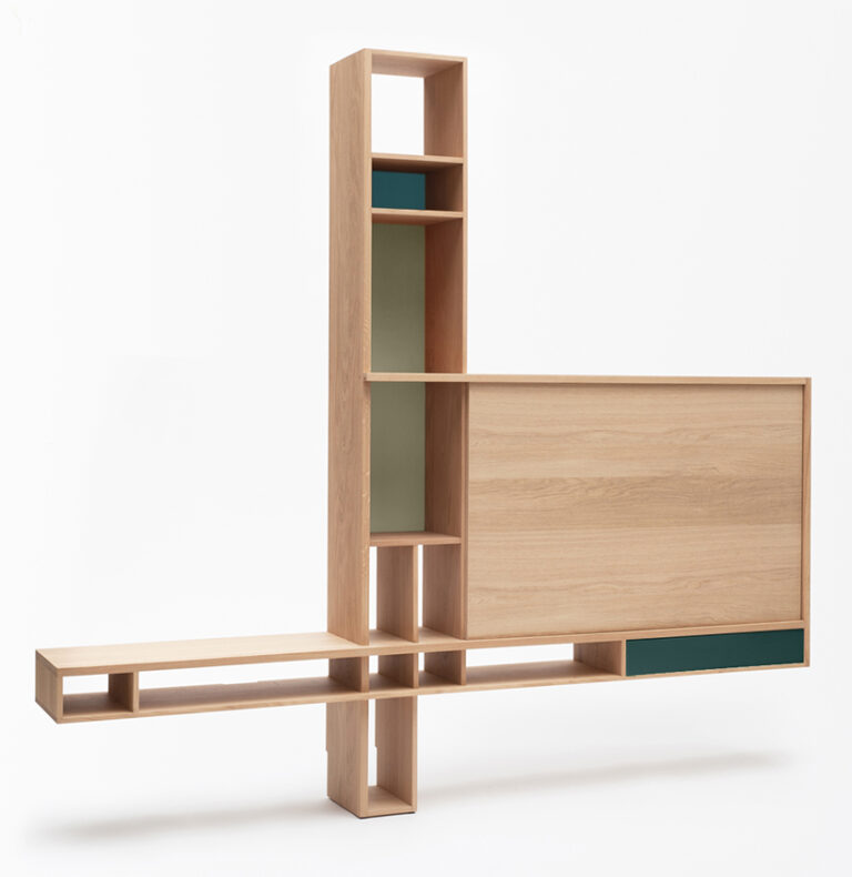 Meuble TV en chene massif bois francais Ortho Drugeot.com - Meuble TV ORTHO – vernis-mat-finition-standard