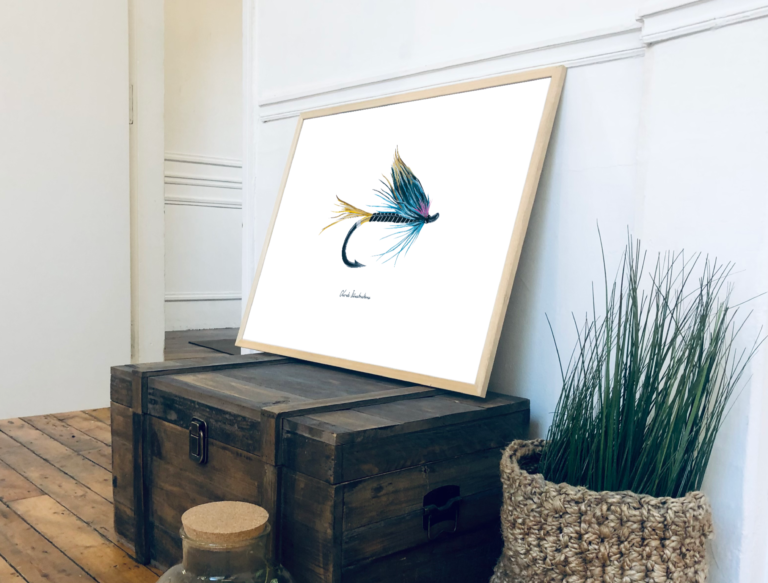 varek.illustrations - Affiche La Mouche – 50 x 70 cm / Avec Cadre en Chêne