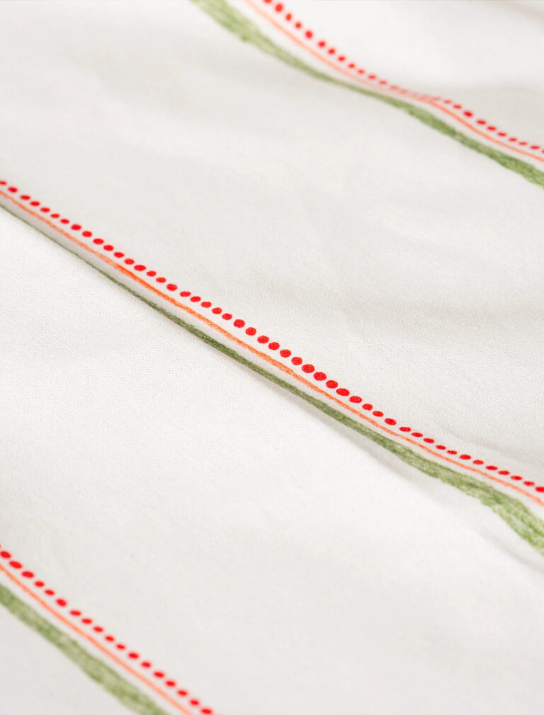 Maison Primavera - Nappe en coton et lin à motif Lisière - La Clé des champs – Ø 160 cm