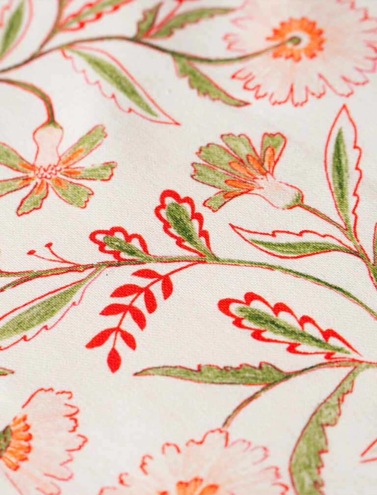 Maison Primavera - Nappe en coton et lin à motif Prairie - La Clé des champs – Ø 160 cm