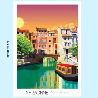 Foliove - Affiche Narbonne Pont des Marchands | Imparfaite 30×42 cm