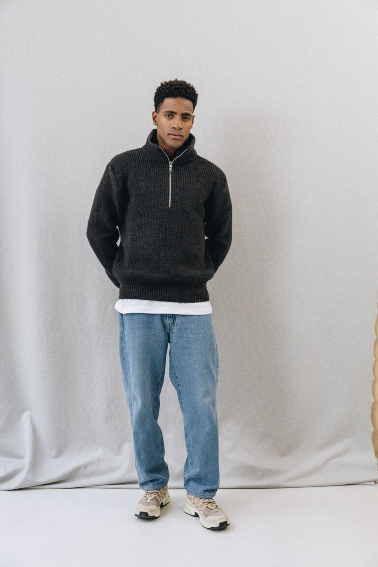 100% Laine Mérinos d'Arles élevage Français - Pull Camionneur Oner Chiné – XXL