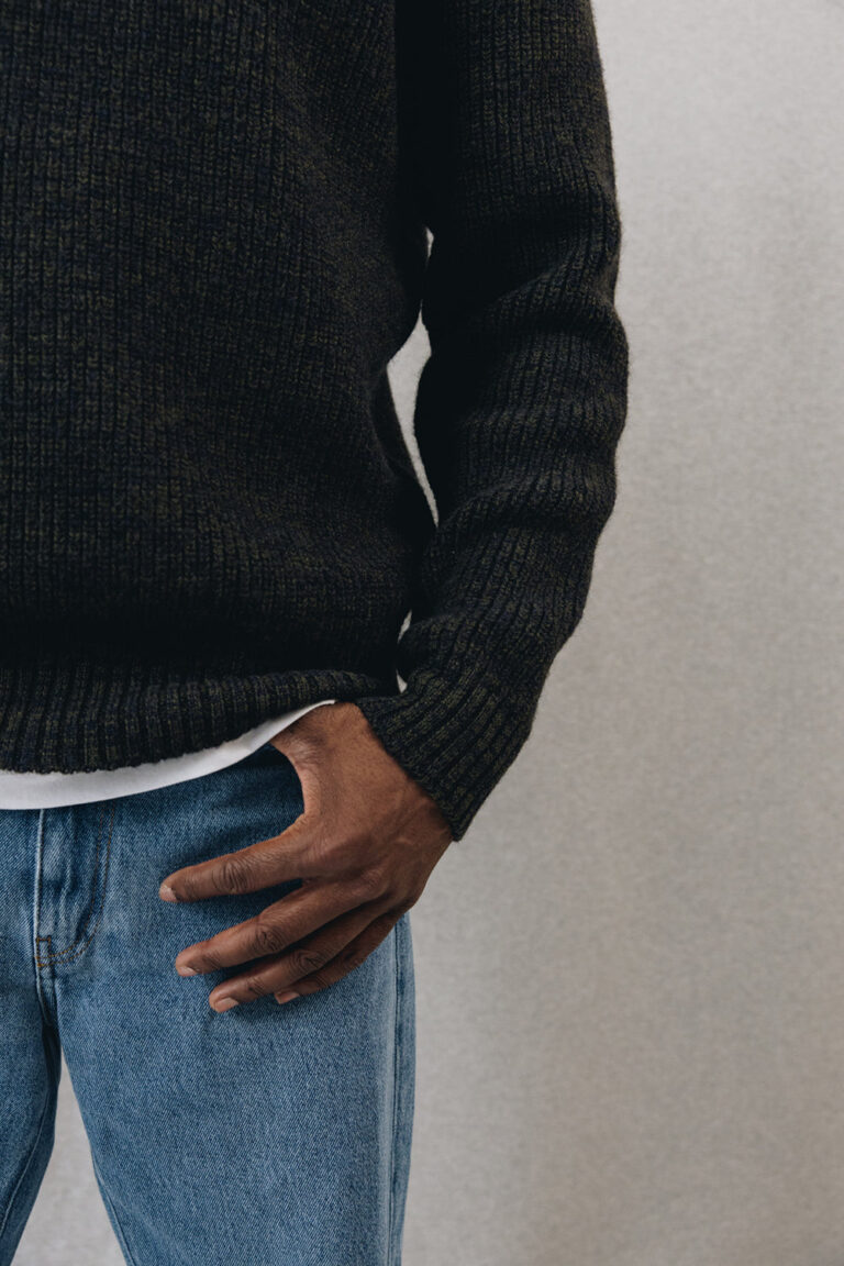 100% Laine Mérinos d'Arles élevage Français - Pull Camionneur Oner Chiné – XXL