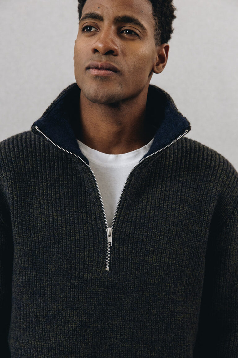 100% Laine Mérinos d'Arles élevage Français - Pull Camionneur Oner Chiné – XXL