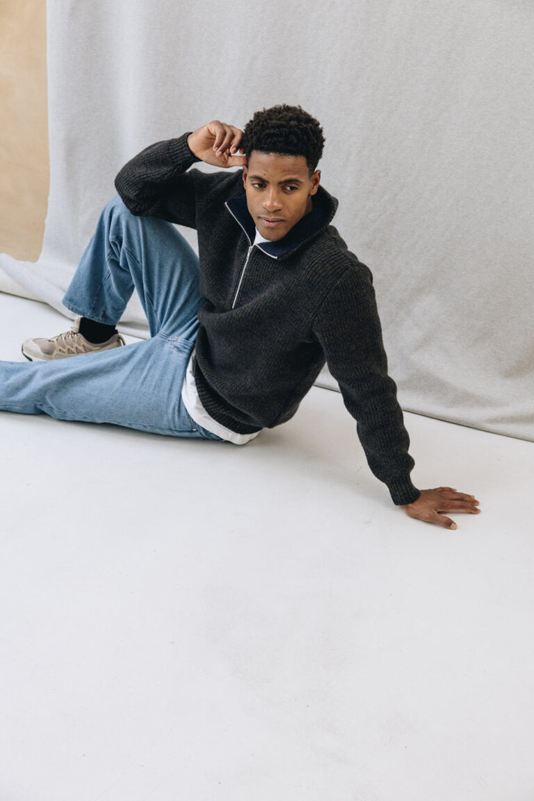 100% Laine Mérinos d'Arles élevage Français - Pull Camionneur Oner Chiné – XXL