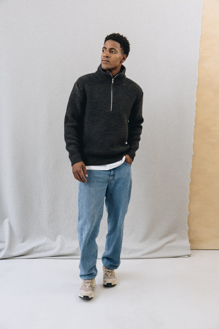 100% Laine Mérinos d'Arles élevage Français - Pull Camionneur Oner Chiné – XXL