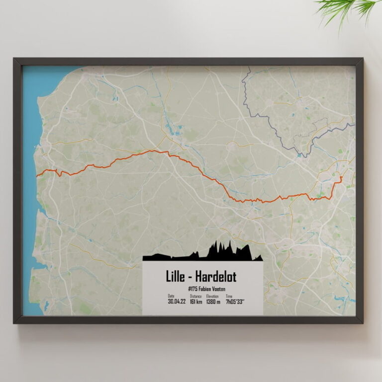 The Post Trace - Affiche Cyclisme - Lille Hardelot