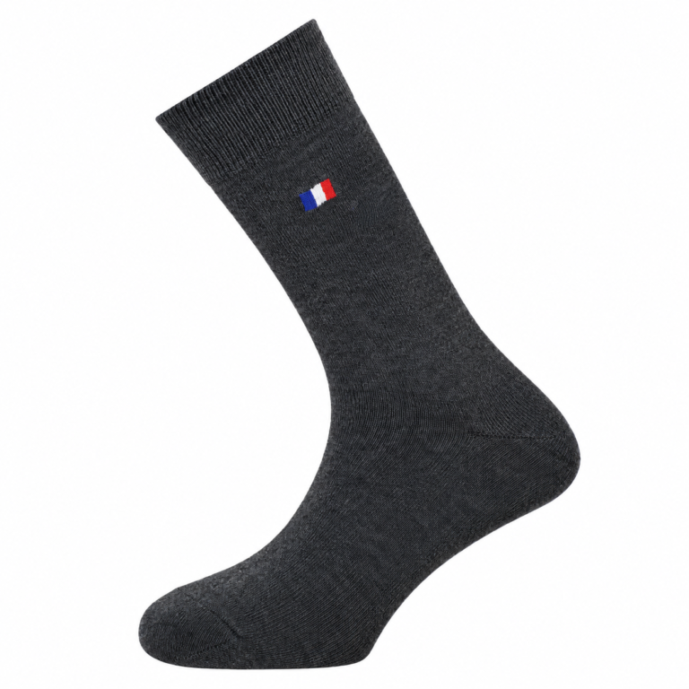 Maison Broussaud - Les Drapeaux - chaussettes homme - coton gris – 47/50 / Anthracite