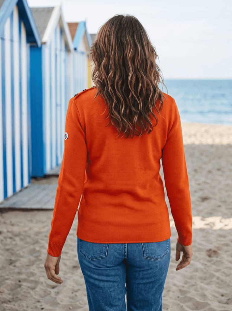 Baie des Caps - Pull marin femme Petit Erquy 100% laine vierge Bretagne – Marine Emeraude / 1 (XS)