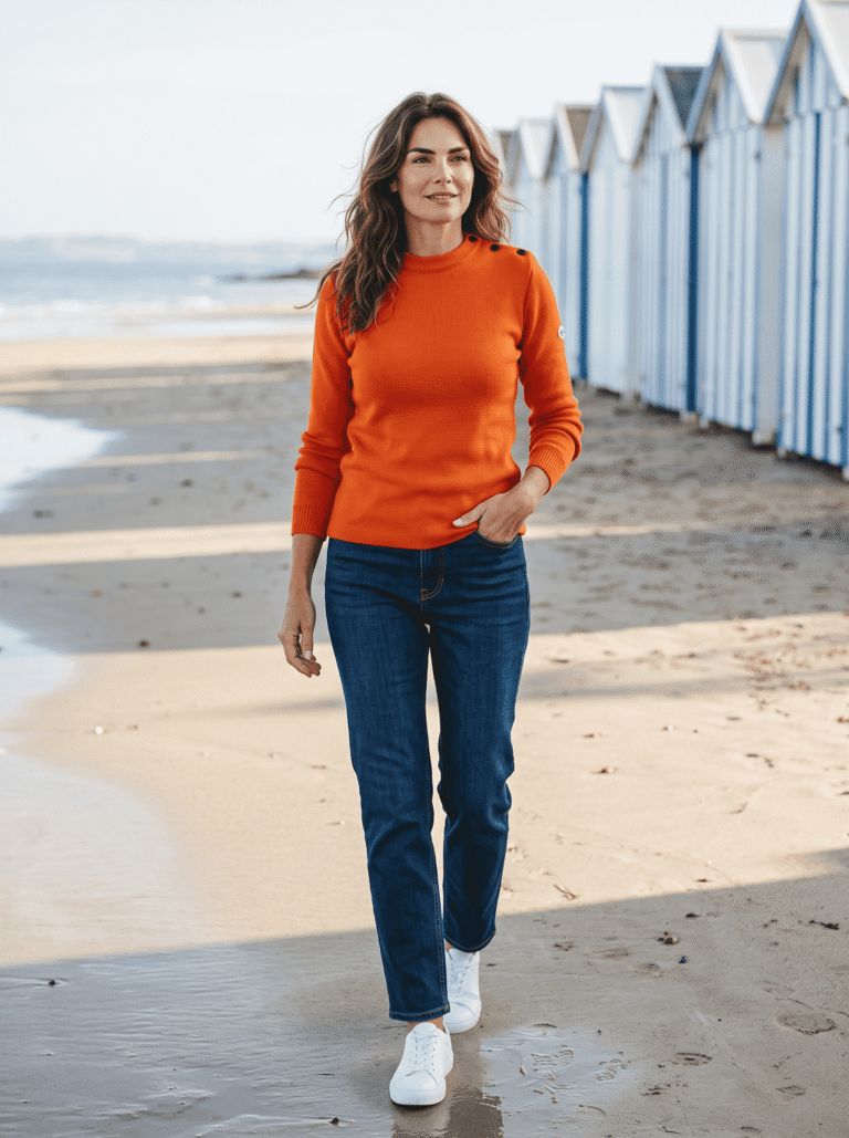 Baie des Caps - Pull marin femme Petit Erquy 100% laine vierge Bretagne – Marine Emeraude / 1 (XS)
