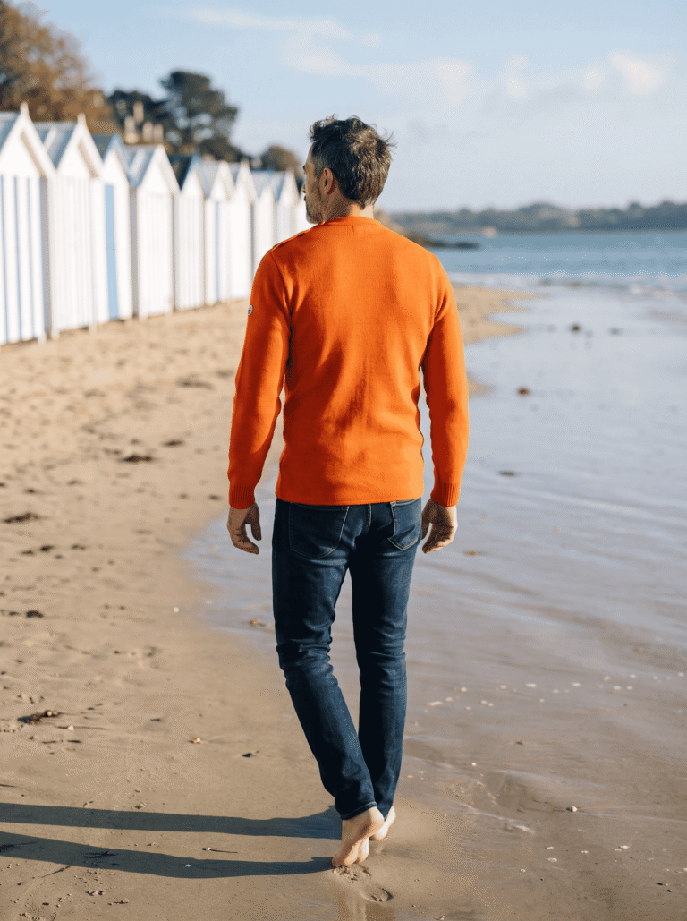 Baie des Caps - Pull marin Petit Erquy 100% laine vierge – Bleu Jean / 0 (XXS)