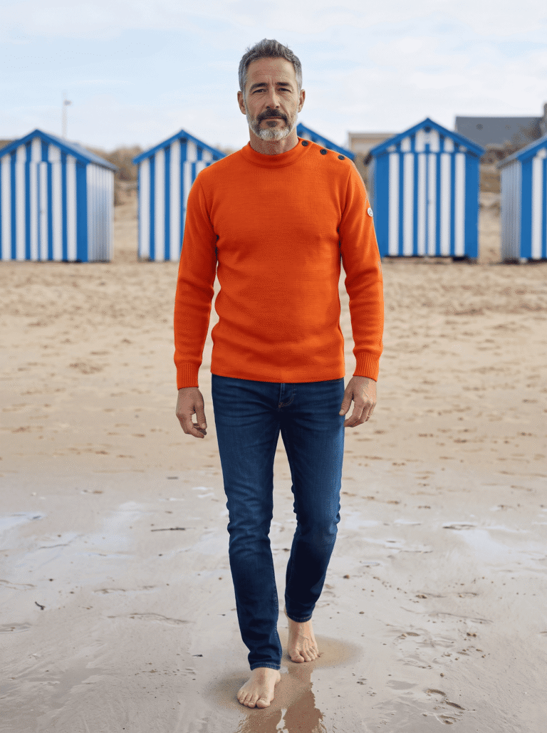 Baie des Caps - Pull marin Petit Erquy 100% laine vierge – Bleu Jean / 0 (XXS)