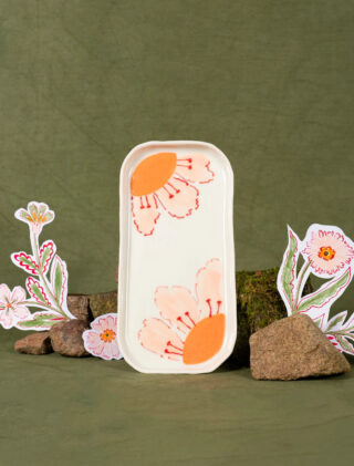 Maison Primavera - Plat à cake en porcelaine à motif Marguerite – La Clé des champs